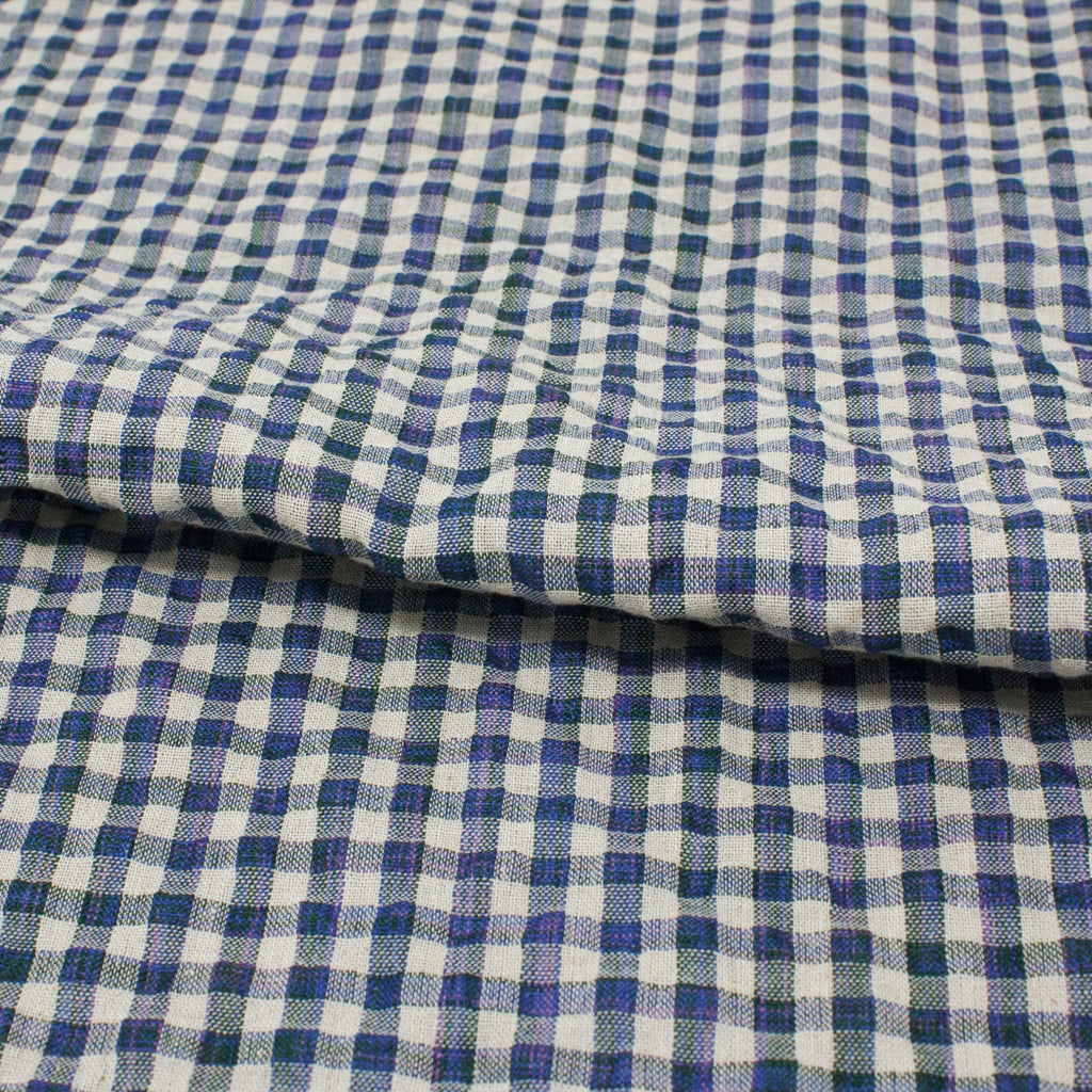 Sooke Cotton Linen Plaid Seersucker Wildflower Meadow ½ yd