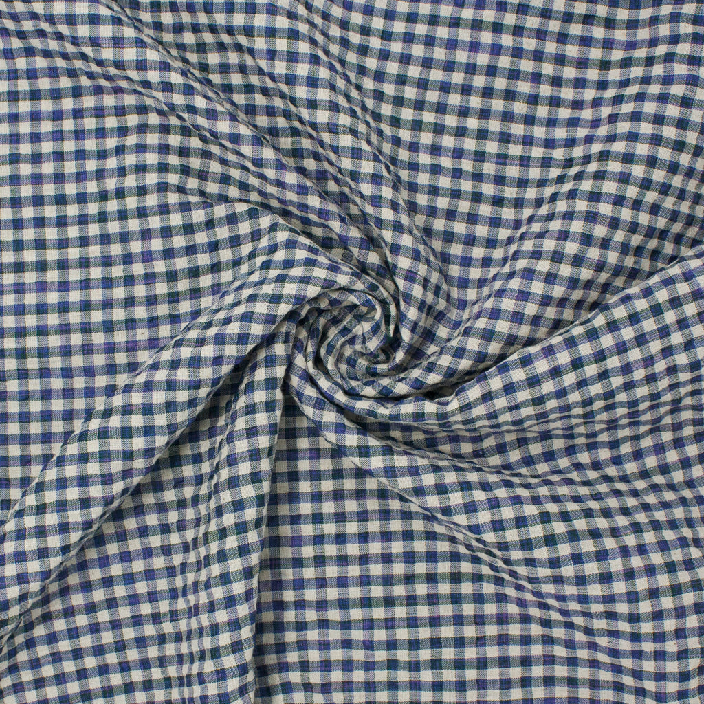 Sooke Cotton Linen Plaid Seersucker Wildflower Meadow ½ yd