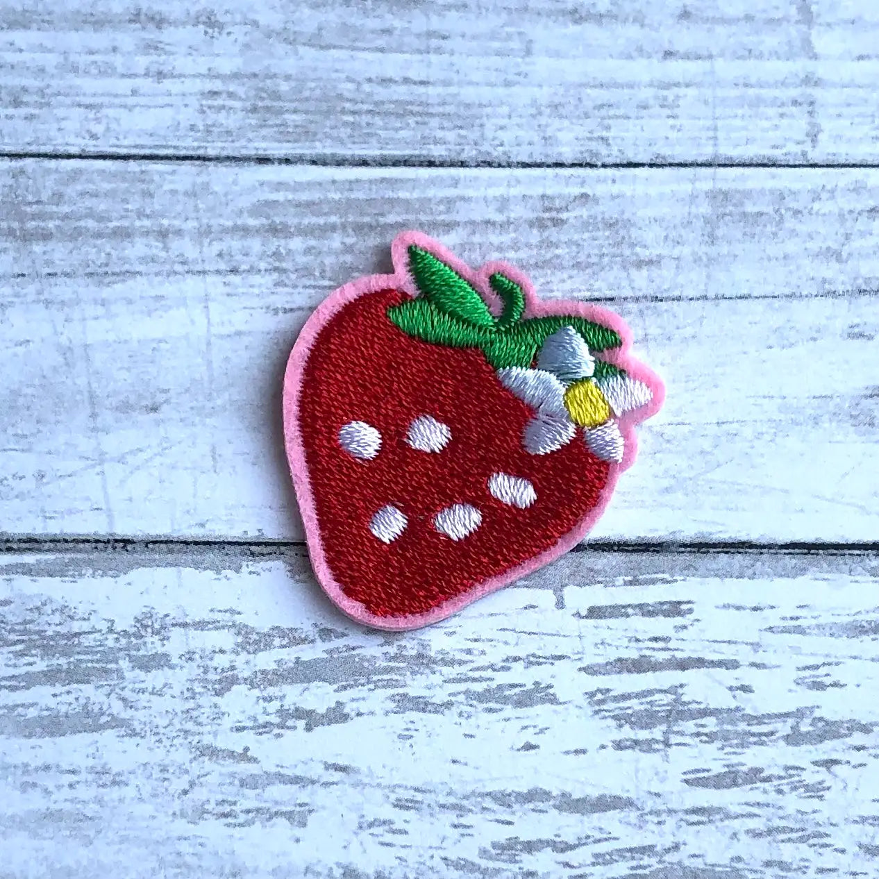 Strawberry Iron-On Embroidered Patch-Notion-Spool of Thread