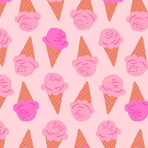 Sugar Cone Ice Cream Candy Pink ½ yd-Fabric-Spool of Thread