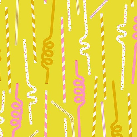 Sugar Cone Straws Citron ½ yd-Fabric-Spool of Thread