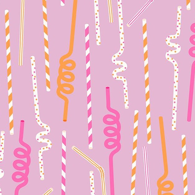 Sugar Cone Straws Macaron ½ yd-Fabric-Spool of Thread