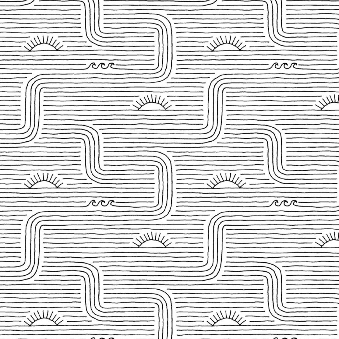 Summer Lovin Stripe Black + White ½ yd-Fabric-Spool of Thread