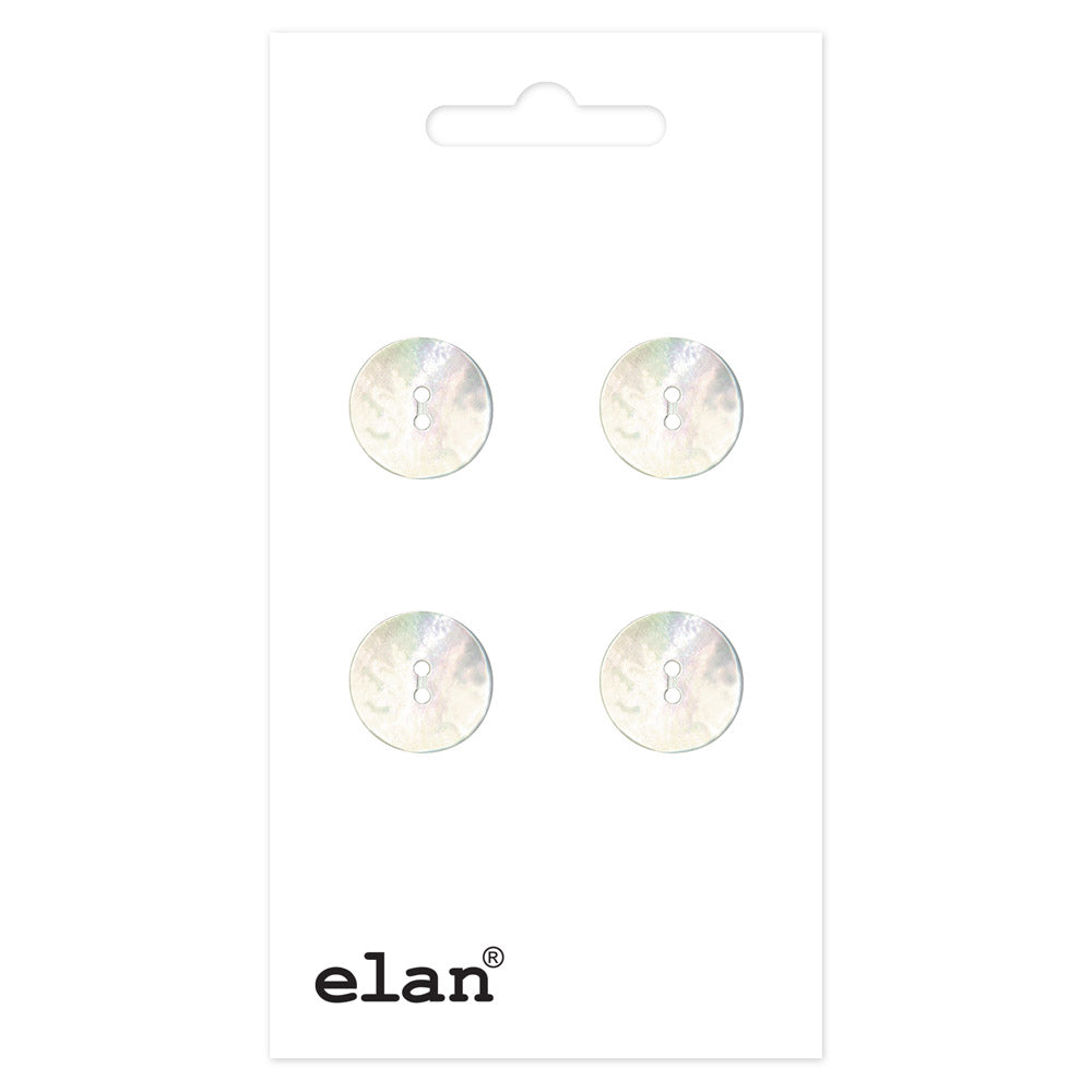 Thoughtful Button - 11mm (⅜″), 2 Hole, Pearl - 4 count-Notion-Spool of Thread