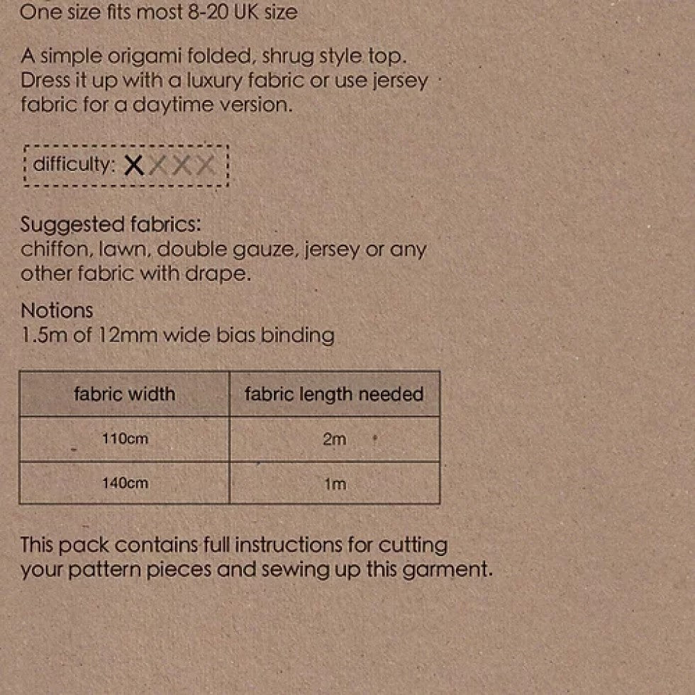 Two Stitches Origami Shrug Paper Pattern-Pattern-Spool of Thread