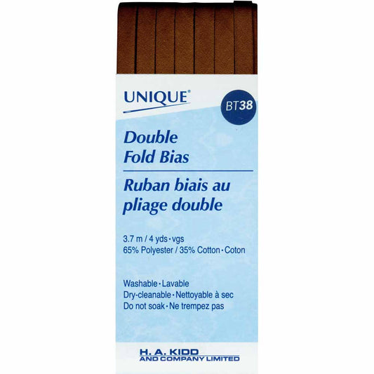 Unique Double Fold Bias Tape Brown - 6mm (¼”) x 3.7m (4 yards)-Notion-Spool of Thread