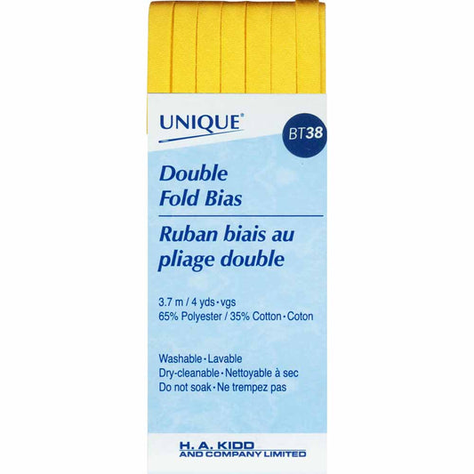 Unique Double Fold Bias Tape Gold - 6mm (¼”) x 3.7m (4 yards)-Notion-Spool of Thread