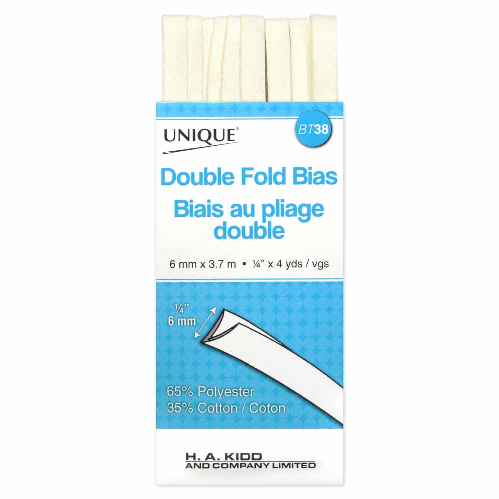 Unique Double Fold Bias Tape Ivory - 6mm (¼”) x 3.7m (4 yards)-Notion-Spool of Thread