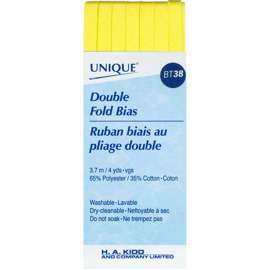 Unique Double Fold Bias Tape Lemon Ice - 6mm (¼”) x 3.7m (4 yards)-Notion-Spool of Thread