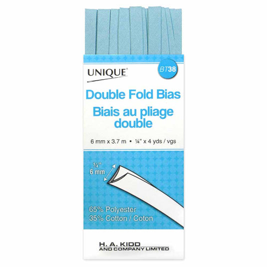 Unique Double Fold Bias Tape Light Blue - 6mm (¼”) x 3.7m (4 yards)-Notion-Spool of Thread
