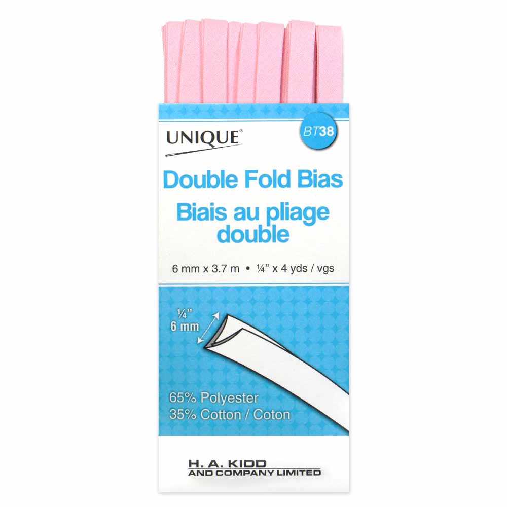 Unique Double Fold Bias Tape Light Pink - 6mm (¼”) x 3.7m (4 yards)-Notion-Spool of Thread