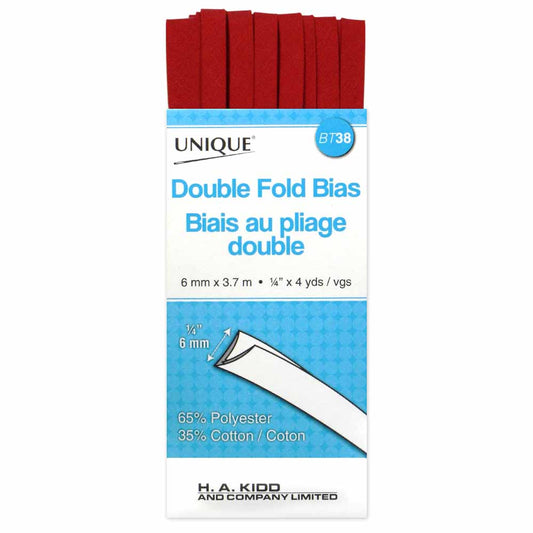 Unique Double Fold Bias Tape Scarlet - 6mm (¼”) x 3.7m (4 yards)-Notion-Spool of Thread
