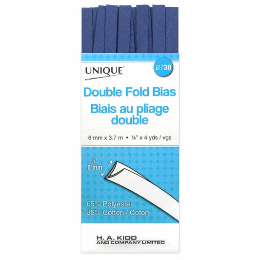 Unique Double Fold Bias Tape Stone Blue - 6mm (¼”) x 3.7m (4 yards)-Notion-Spool of Thread
