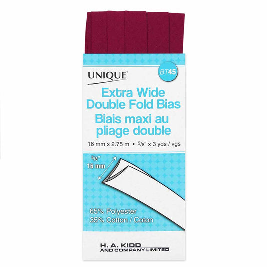 Unique Extra Wide Double Fold Bias Tape Fuchsia - 16mm (⅝”) x 2.75m (3 yards)-Notion-Spool of Thread