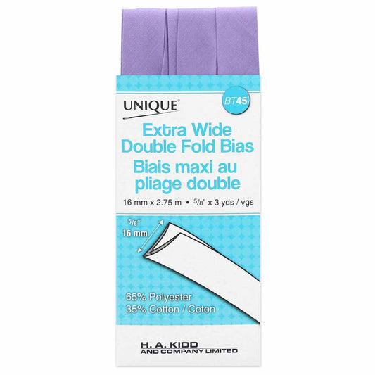 Unique Extra Wide Double Fold Bias Tape Lavender - 16mm (⅝”) x 2.75m (3 yards)-Notion-Spool of Thread