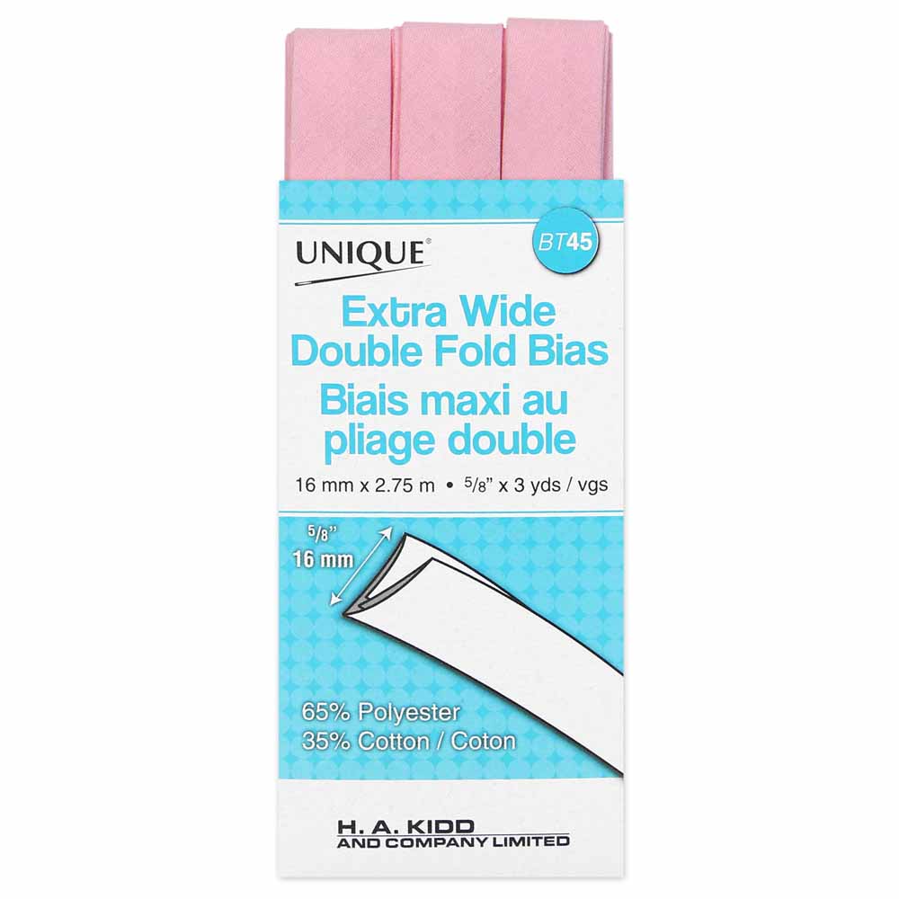 Unique Extra Wide Double Fold Bias Tape Light Pink - 16mm (⅝”) x 2.75m (3 yards)-Notion-Spool of Thread