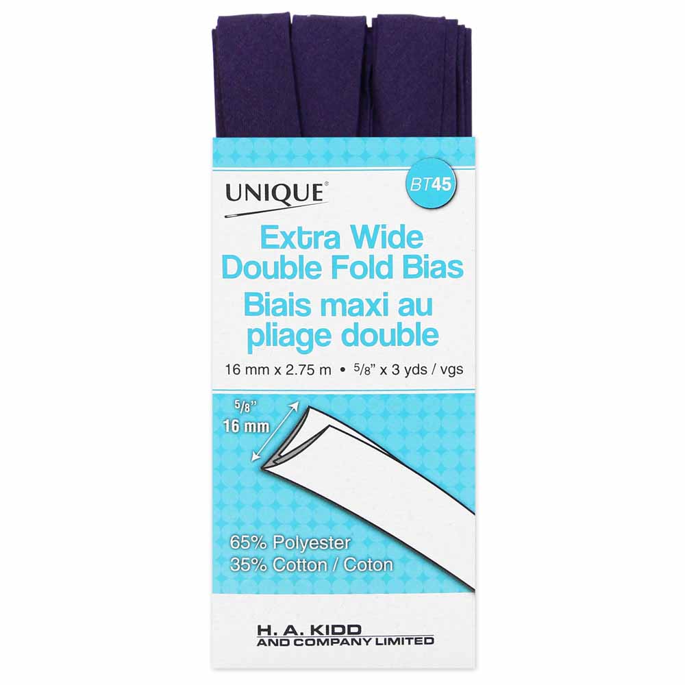 Unique Extra Wide Double Fold Bias Tape Purple - 16mm (⅝”) x 2.75m (3 yards)-Notion-Spool of Thread