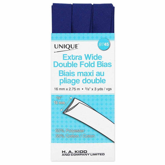 Unique Extra Wide Double Fold Bias Tape Royal - 16mm (⅝”) x 2.75m (3 yards)-Notion-Spool of Thread