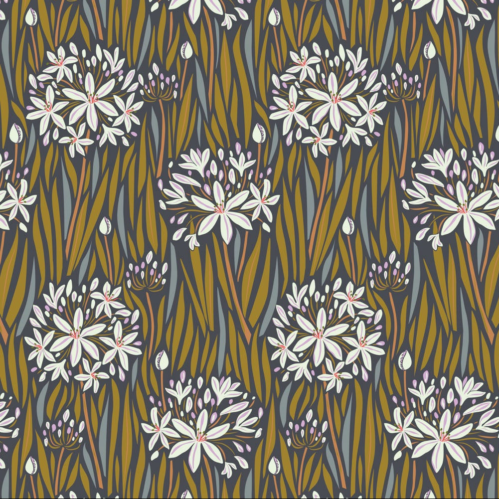 Wandering Eye Agapantha Neutral ½ yd-Fabric-Spool of Thread