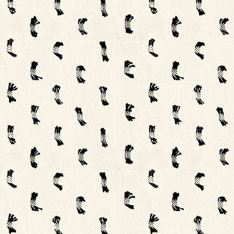 Warp + Weft Ooh Lucky Lucky Yarn Dyed Cotton Natural Black ½ yd-Fabric-Spool of Thread