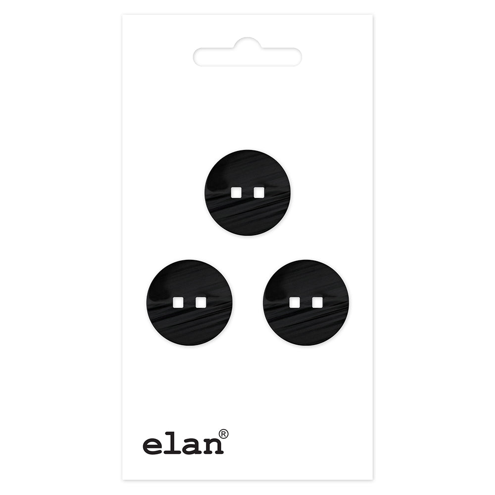 Welcome Button - 15mm (⅝″), 2 Hole, Black - 3 count-Notion-Spool of Thread