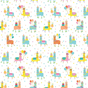 Who Invited The Llamas Birthday Besties ½ yd-Fabric-Spool of Thread