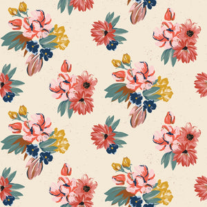 Wild Rose Floral Cream ½ yd-Fabric-Spool of Thread
