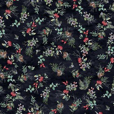 Winter Tales Holly Black ½ yd-Fabric-Spool of Thread