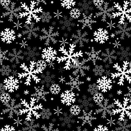 Winter Wonders Comfort Flannel Black ½ yd-Fabric-Spool of Thread