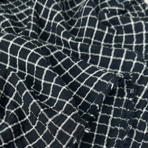 Wren Yarn Dyed Organic Cotton Double Gauze Rich Black ½ yd-Fabric-Spool of Thread