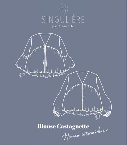 Cousette Castagnette Blouse Paper Pattern