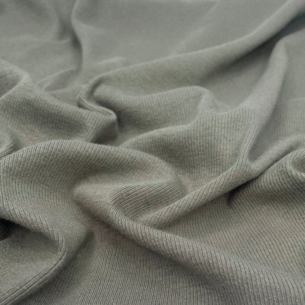 Waterfront Cotton Modal Rib Knit Foggy Field ½ yd