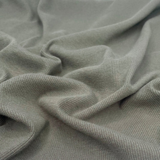 Waterfront Cotton Modal Rib Knit Foggy Field ½ yd