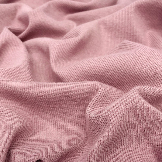 Waterfront Cotton Tencel Modal Rib Knit Peony ½ yd