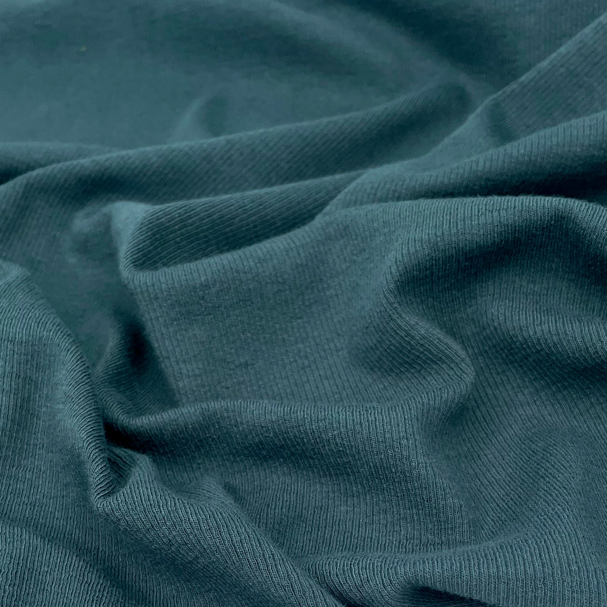 Waterfront Cotton Tencel Modal Rib Knit Deep Green Blue ½ yd