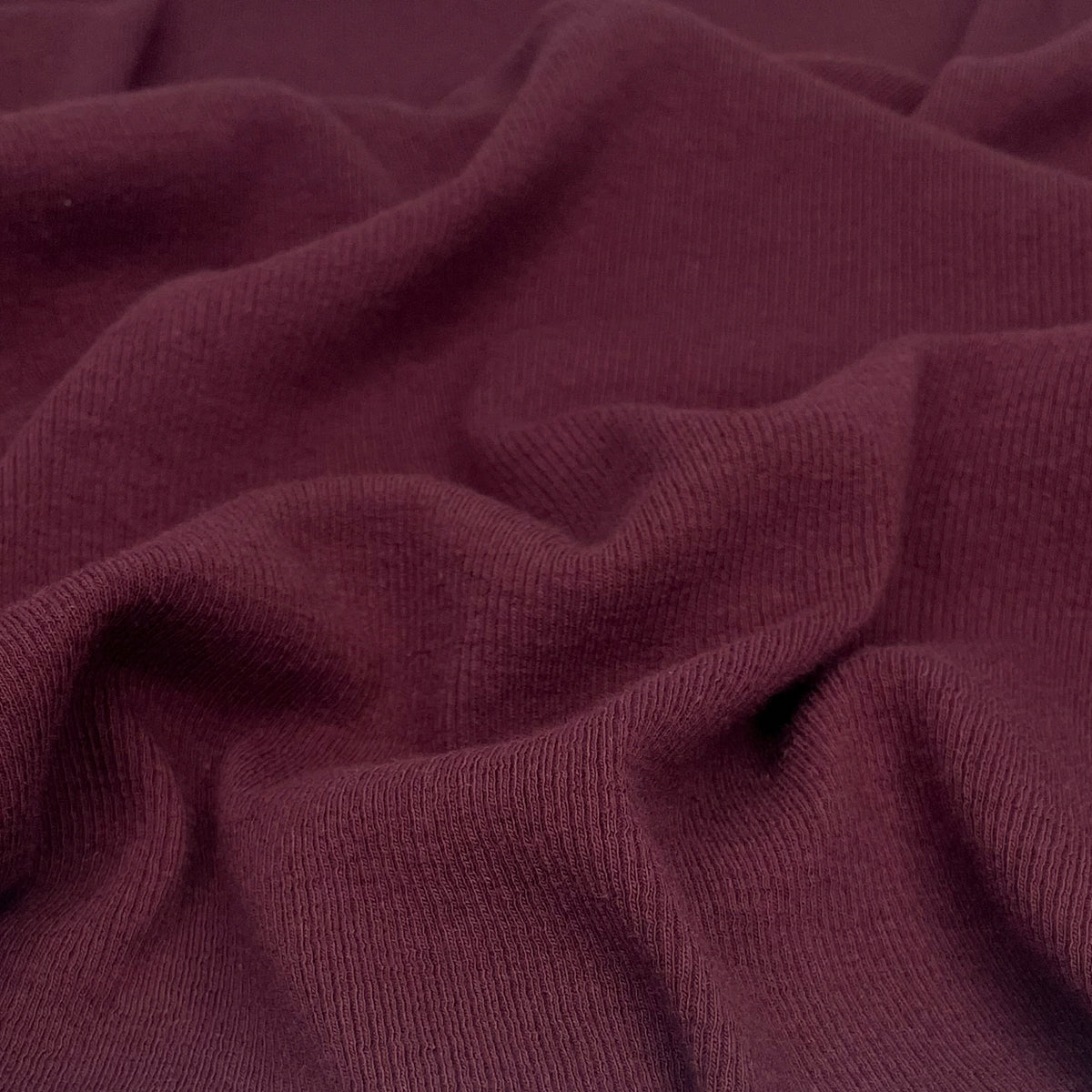 Waterfront Cotton Tencel Modal Rib Knit Wine ½ yd
