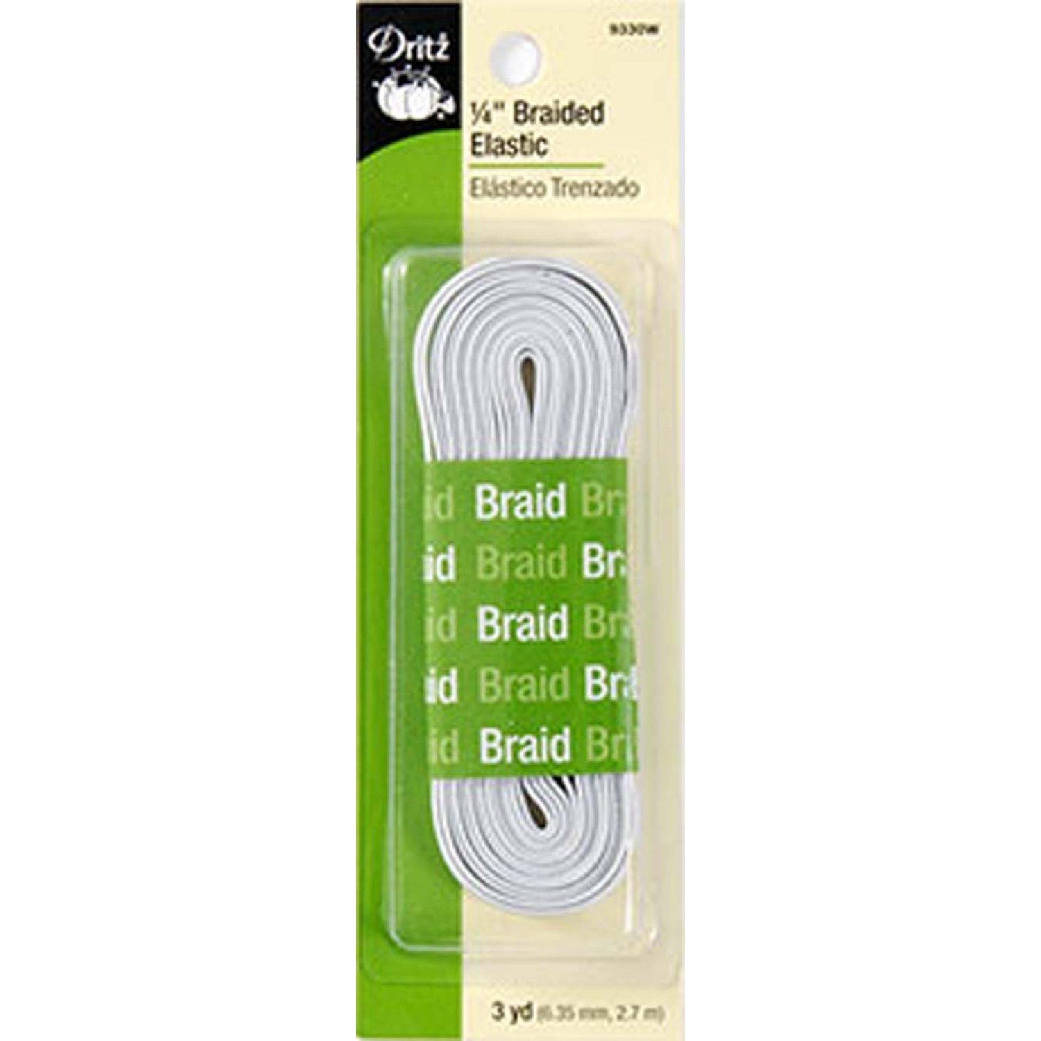 1/4-inch Braided Elastic White-Notion-Spool of Thread