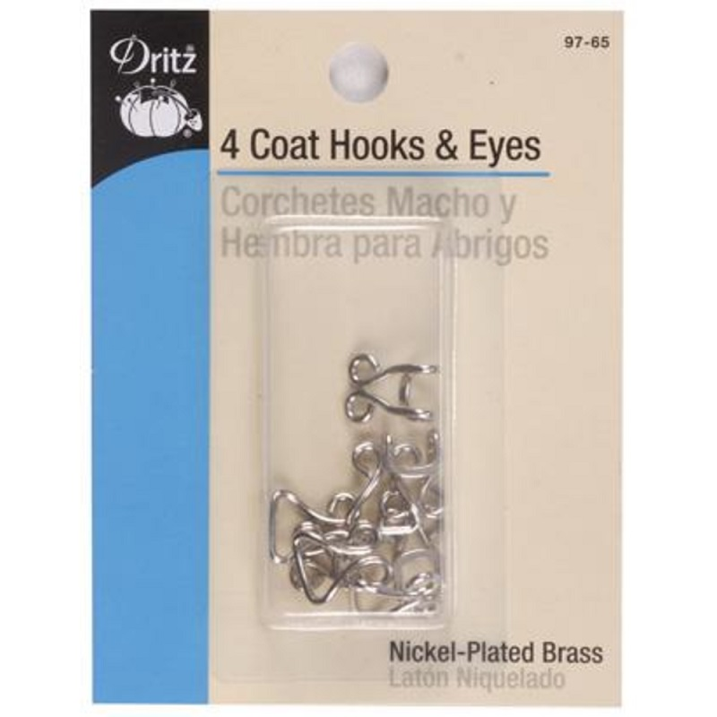 4 Coat Hooks and Eyes-Notion-Spool of Thread