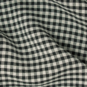Alma Yarn Dyed Washed Linen Check Raven Black ½ yd-Fabric-Spool of Thread