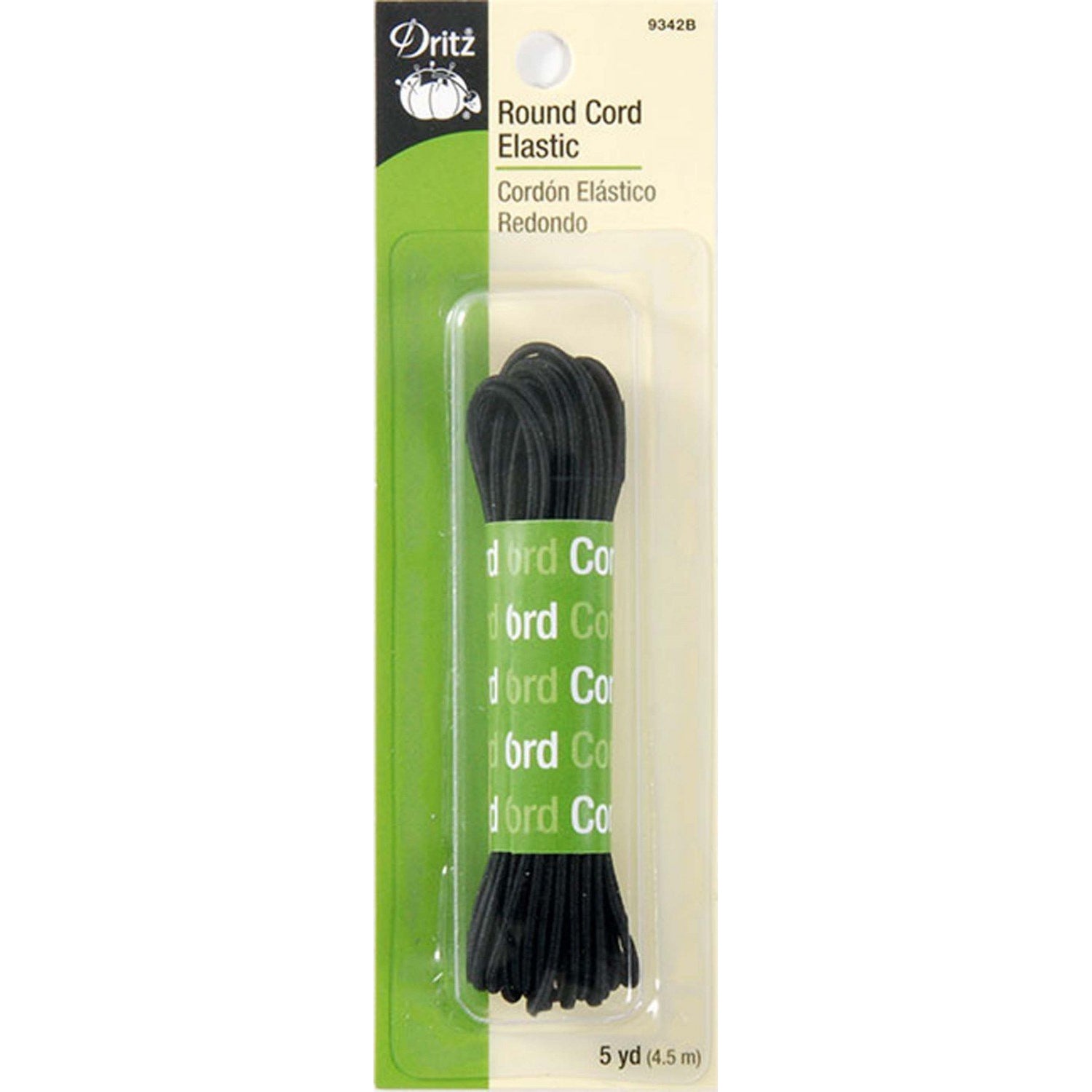 Black Round Cord Elastic - 5yds-Notion-Spool of Thread