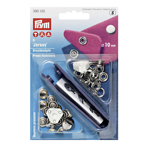 Cap Snap Fasteners Kit, Jersey, 10mm, Silver-Notion-Spool of Thread