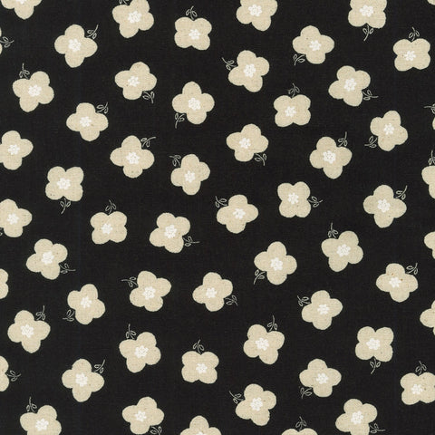 Cotton Flax Flowers Black ½ yd-Fabric-Spool of Thread