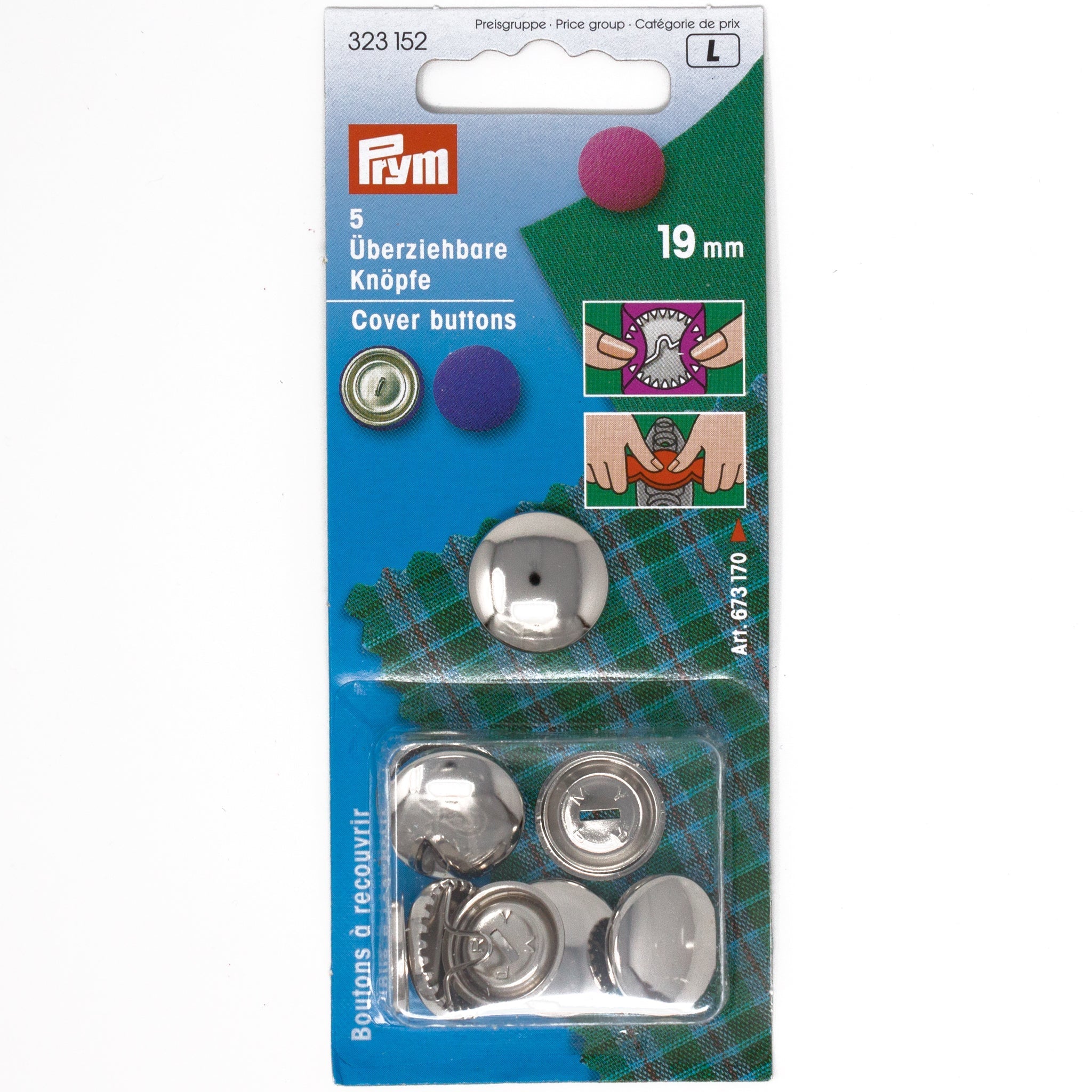 Cover Buttons Without Tool, 19mm