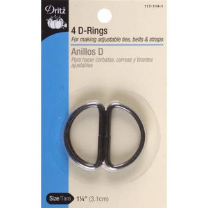 4 D-Rings Black 1¼"-Notion-Spool of Thread