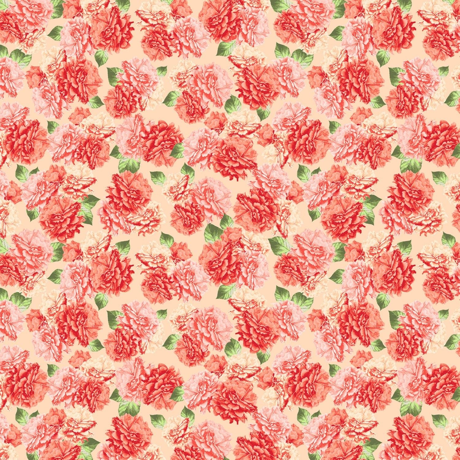 Delilah Floral Bunches Peach ½ yd-Fabric-Spool of Thread