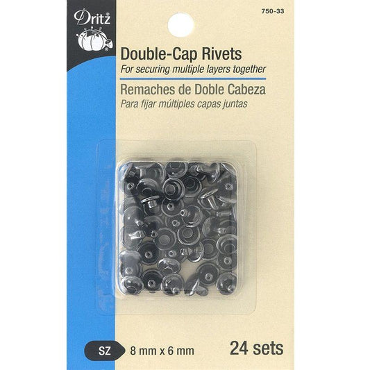 Double Cap Rivet Gunmetal 8mm-Notion-Spool of Thread