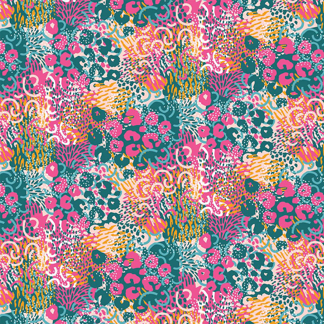 Dreamscape Rayon Leopard Print Teal ½ yd-Fabric-Spool of Thread