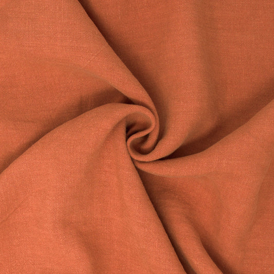 Ellis Washed Linen Papaya ½ yd-Fabric-Spool of Thread