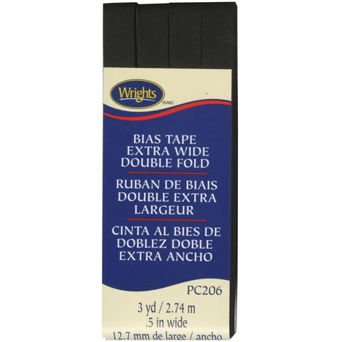 Extra Wide Bias Tape 1/2-inch Black