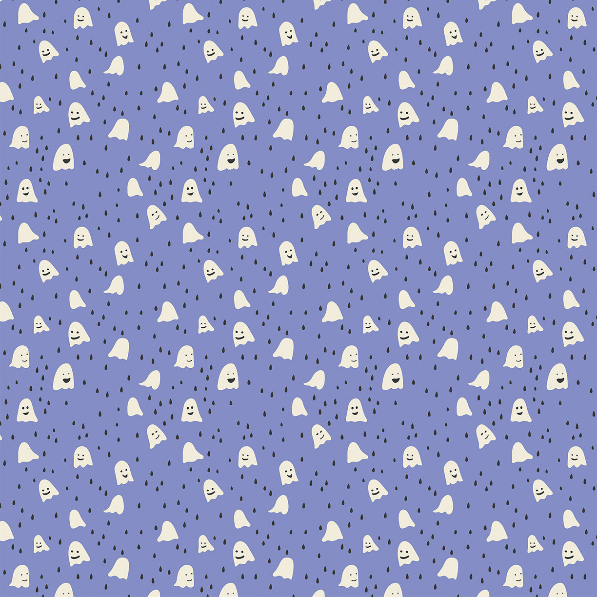 Ghost Town Ghosts Blue ½ yd-Fabric-Spool of Thread